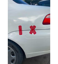 Yara Bandı Oto Araba Sticker İkili Set Düz ve Çapraz Delikli Yarabandı 13 cm Boyunda (Kırmızı)
