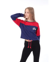 Toontoy Kız Çocuk Varaklı Girl Baskılı Sweatshirt (Kırmızı)