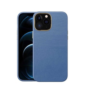 Uyumlu Model Apple iPhone 13 Pro Kılıf Deri Natura Kapak (Lacivert)