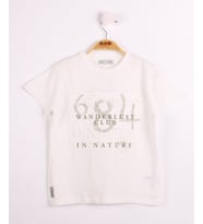 Toontoy Erkek Çocuk T-Shirt 684 Gofre Baskı (Ekru)
