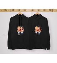 BK Gift Kişiye Özel Sevgililer Karikatürlü İkili Siyah Sweatshirt Seti, Sevgililer Hediye, Çift Hediyesi, Yıl Dönümü Hediyesi, Kişiye Özel Sweatshirt-1 (Model 9)