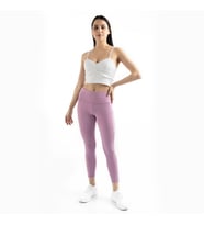 S&C Kadın Bordo Geniş Cepli Yüksek Bel Toparlayıcı, Sıkılaştırıcı Yoga Tayt 25" (Lila)
