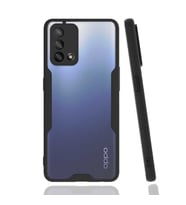 Ceponya Oppo A74 4G Kılıf kamera Korumalı Arkası Şeffaf Silikon (Siyah)