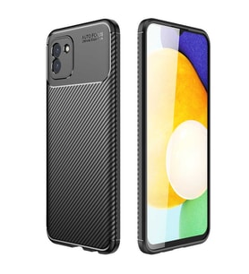 Samsung Galaxy A03 Kılıf Karbon Silikon Case Kapak (Siyah)