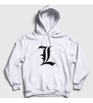Presmono Unisex Beyaz Logo L Anime Death Note Kapüşonlu Sweatshirt 129753tt (Beyaz)