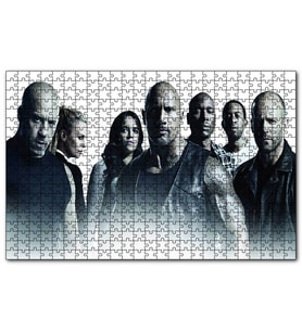 Cakapuzzle  Dwayne Johnson Statham Michelle   Puzzle Yapboz MDF (Ahşap) (255 Parça)