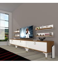 Decoraktiv Eko 270R Mdf Gold Tv Ünitesi Tv Sehpası (Beyaz - Kahverengi)