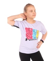 Toontoy Kız Çocuk Baskılı Tişört (Mavi)