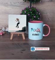 Polis Fotoğraflı Dekoratif Taş, Kupa Bardak Beyaz Hediye (Model 6)