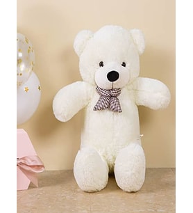 Kuki Oyuncak 95cm Sevimli Peluş Oyuncak Ayı (Beyaz)