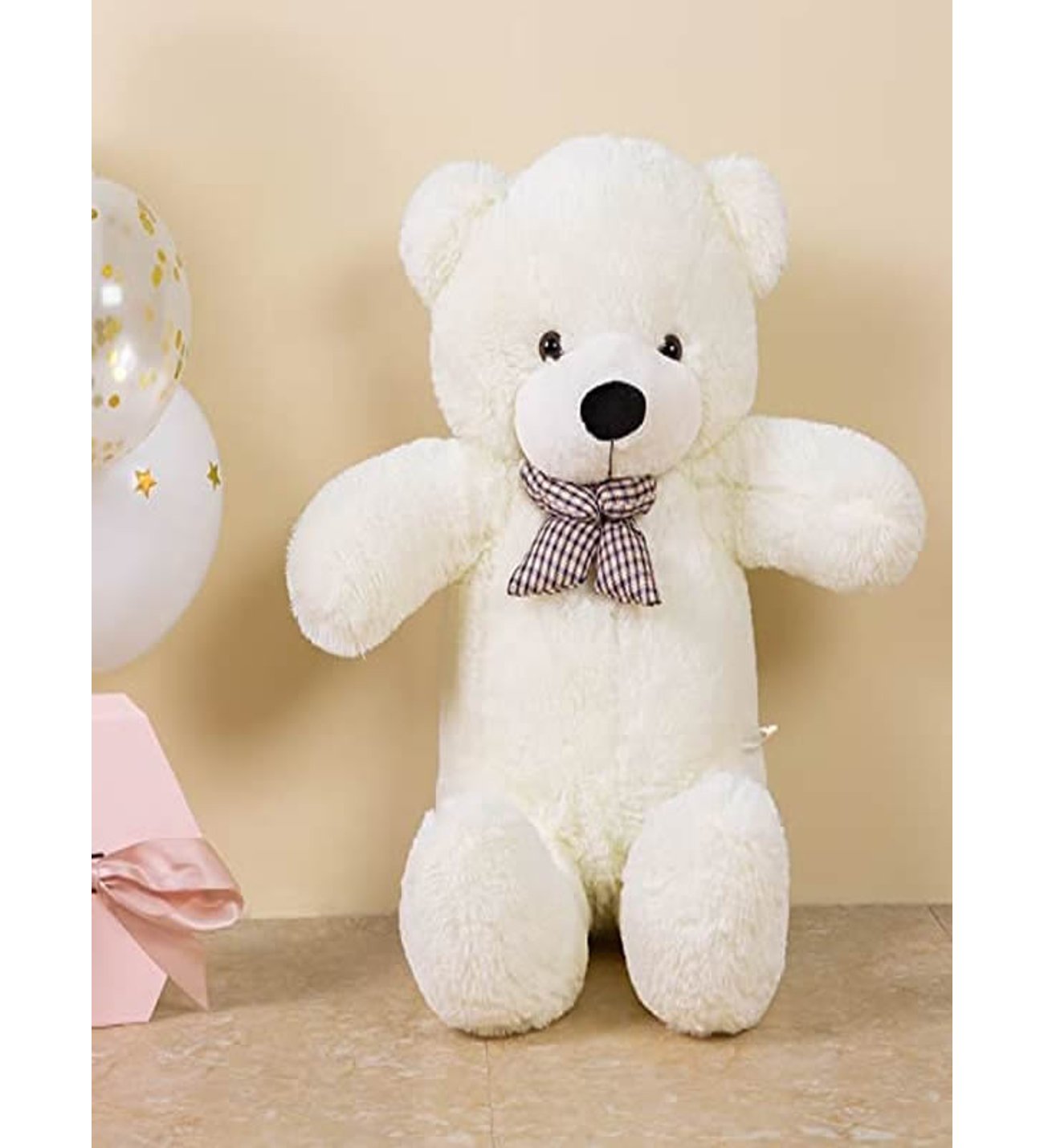 Kuki Oyuncak 95cm Sevimli Peluş Oyuncak Ayı (Beyaz)