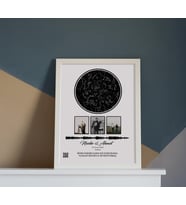 KİŞİYE ÖZEL SES İZİ YILDIZ HARİTASI ÇERÇEVE (Beyaz)