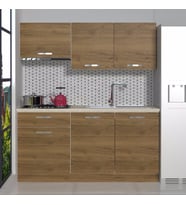 Decoraktiv Naturel 160 MDF Hazır Mutfak Dolabı - Tezgah Dahil - Naturel Ceviz (PERA MODA)