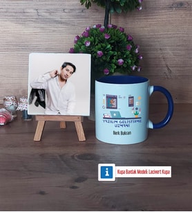 Yazılım Geliştirme Uzmanı Fotoğraflı Dekoratif Taş, Kupa Bardak Beyaz Hediye (Model 3)