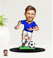 Kişiye Özel Karikatürlü  Futbolcu Mdf Biblo (Lacivert)
