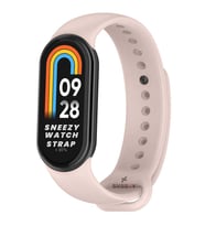 Sneezy Mİ Band 8 İle Uyumlu PureLux Soft Silikon Kordon (Pudra)