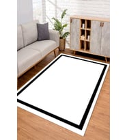 Dijital Kaymaz Taban Yıkanabilir Renkli Salon Halısı Mutfak Halısı Yolluk ND-SD-642 (Beyaz)