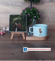 Baykuş Fotoğraflı Dekoratif Taş, Kupa Bardak Beyaz Hediye (Model 8)