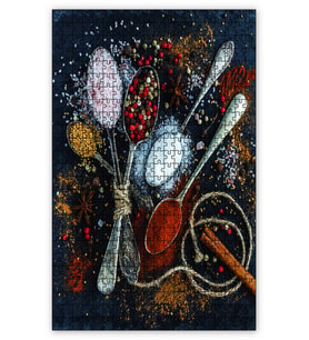 Cakapuzzle Kaşıklarda Baharatlar Puzzle Yapboz MDF (Ahşap) (500 Parça)