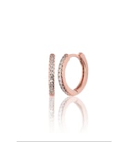 925 ayar Gümüş Halka küpe Zirkon taşlı, 14 mm (Rose)