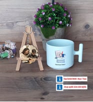 Matematik Öğretmeni Kupa Bardak Beyaz ve Fotoğraflı Ahşap Anahtarlık HediyeÖğretmenler Günü Hediyesi (Model 12)