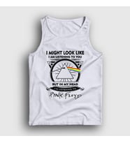 Presmono Unisex Sarı Listening To Pink Floyd Atlet 351292tt (Beyaz)