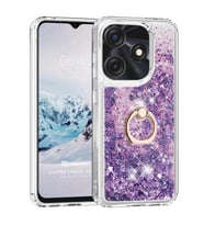 Microsonic TECNO Spark 10 4G Kılıf Glitter Liquid Holder Pembe (Mor)
