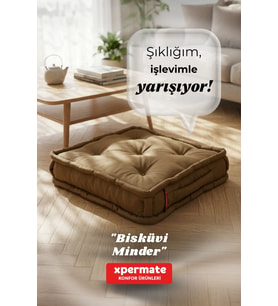 XPERMATE Bisküvi Minder Petek Önü Palet Üstü Minderi Fransız Minder Bank ve Bahçe Minderi 55x55x14 cm (Kahverengi)