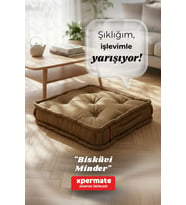 XPERMATE Bisküvi Minder Petek Önü Palet Üstü Minderi Fransız Minder Bank ve Bahçe Minderi 55x55x14 cm (Kahverengi)