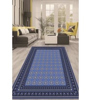Dijital Kaymaz Taban Yıkanabilir Modern Renkli Salon Halısı Mutfak Halısı Yolluk ND-HT-1084 (Mavi)