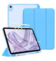 Apple iPad Air 4/5 10.9inç Kılıf Flip Cover Kalem Bölmeli PC Case (10.Nesil DEĞİ (Mavi)