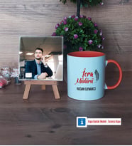 İcra Müdürü Fotoğraflı Dekoratif Taş, Kupa Bardak Beyaz Hediye (Model 13)