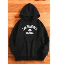 San Francisco Baskılı Oversize Sweatshirt (Siyah)