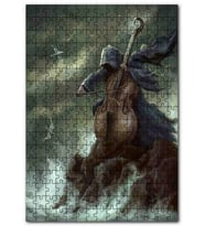 Cakapuzzle Azgın Dalgalar Martılar ve Çello Çalan Adam Puzzle Yapboz MDF (Ahşap) (500 Parça)