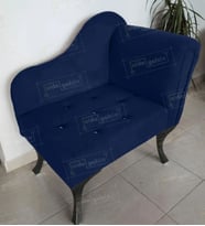 Yeni Model Ters Kol Tekli Köşe Koltuğu Josefin Bench Siyah Ayak (Lacivert)