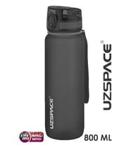 Uzspace  800 ml -Yeni Ebat-Boy 25 cm-Tritan Su Matarası Bpa Koku Sızdırma Yok -3053a (Siyah)
