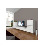 Decoraktiv Eko On2 Mdf Std Krom Ayaklı Tv Ünitesi Tv Sehpası (Beyaz)