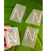 5X4 CM 4 ADET ÜTÜ İLE YAPIŞAN N HARFİ TRANSFER BASKI ARMA (Gri)