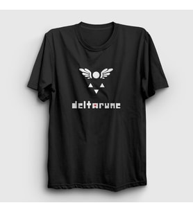 Presmono Unisex Beyaz Logo Deltarune Oyun Undertale T-Shirt 435910tt (Siyah)