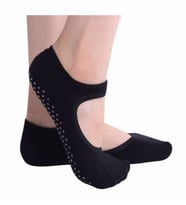 2 li paket Üstü Açık Kaydırmaz Taban Silikonlu Kısa Yoga Ve Pilates Çorabı (Siyah)