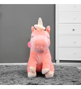 Oturan Unicorn Peluş 35CM (Somon)