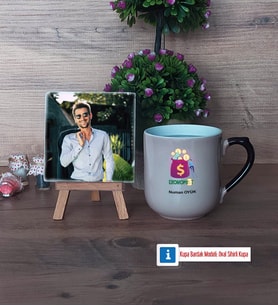 Ekonomist Fotoğraflı Dekoratif Taş, Kupa Bardak Beyaz Hediye (Model 10)