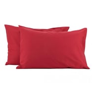 Düz Pamuklu 2'li Yastık Kılıfı 50X70 cm (Kırmızı)
