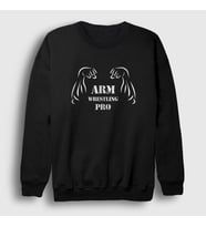 Presmono Unisex Beyaz Arm Wrestling Pro Bilek Güreşi Sweatshirt 495542tt (Siyah)