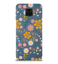 Xiaomi Redmi Note 9s Uyumlu Lansman Kılıf Çiçek Tasarımlı İçi Kadife Kapak-Kırmızı (Petrol Mavisi)
