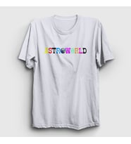 Presmono Unisex Sarı Astroworld Travis Scott T-Shirt 44952tt (Beyaz)