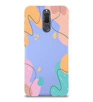 PrintiFy Huawei Mate 10 Lite Uyumlu Lansman Kılıf Karışık Renkler Tasarımlı İçi Kadife  Kapak (Lila)