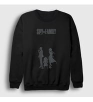 Presmono Unisex Beyaz Poster V2 Anime Spy X Family Sweatshirt 318583tt (Siyah)