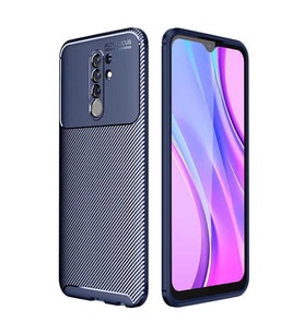 Xiaomi Redmi 9 Kılıf Karbon Silikon Case (Lacivert)