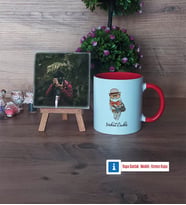 Baykuş Fotoğraflı Dekoratif Taş, Kupa Bardak Beyaz Hediye (Model 2)